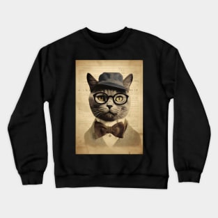 Lawyer of Catsland - Vintage Cat in Suit Crewneck Sweatshirt